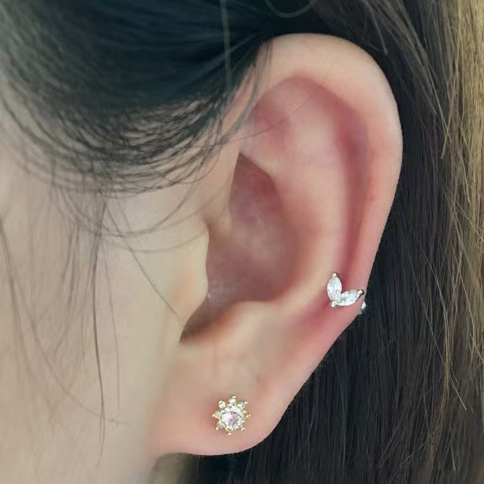 Daphne Marquise Crystal Leaf Studs