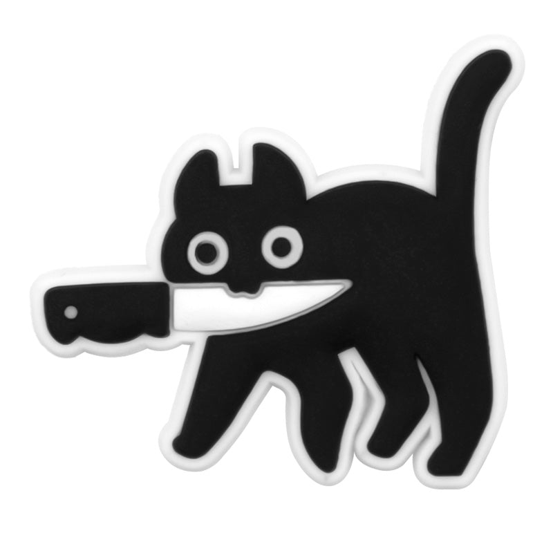 Cat With A Knife Charm