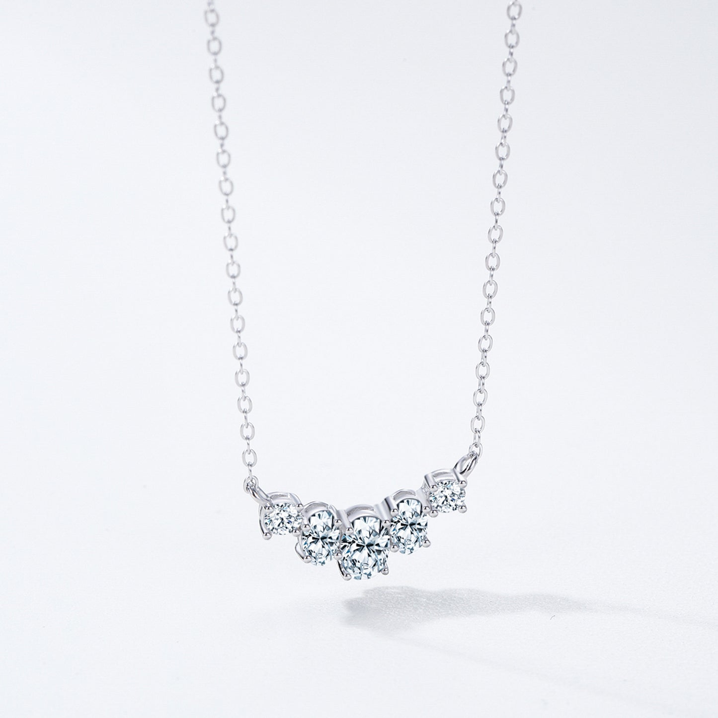 Clara Graduated Multi-Cut Crystal Arc Necklace