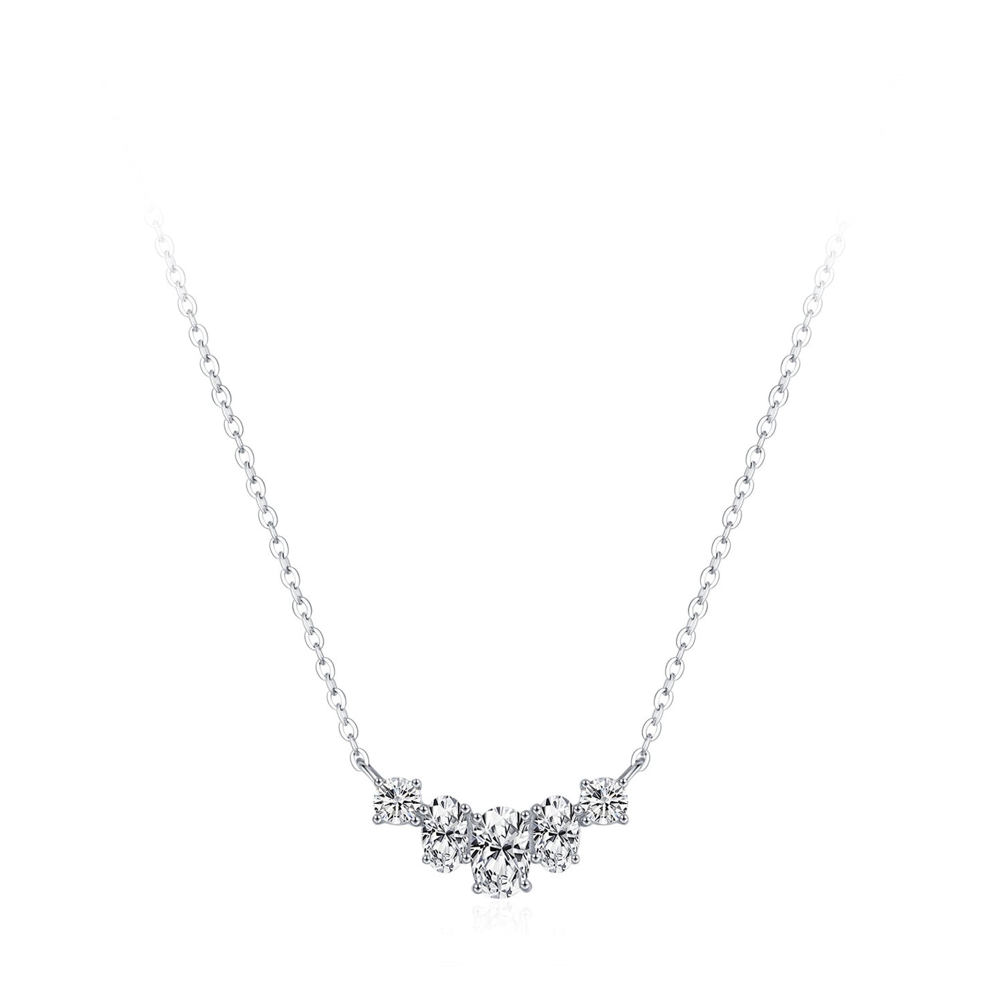 Clara Graduated Multi-Cut Crystal Arc Necklace
