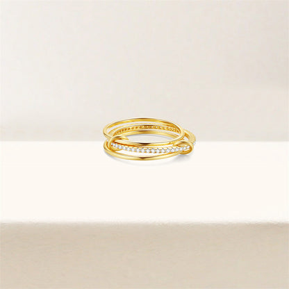 Aurelia Interlocking Triple Layer Rolling Ring ( Size 7 )