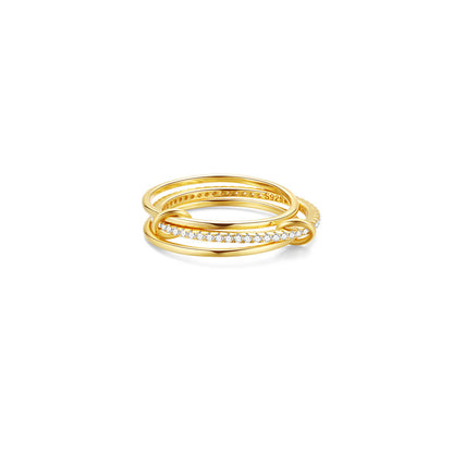 Aurelia Interlocking Triple Layer Rolling Ring ( Size 7 )