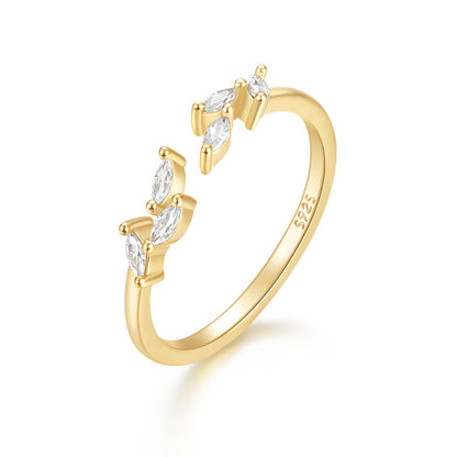 Adjustable Sterling Silver Marquise Cluster Wrap Ring