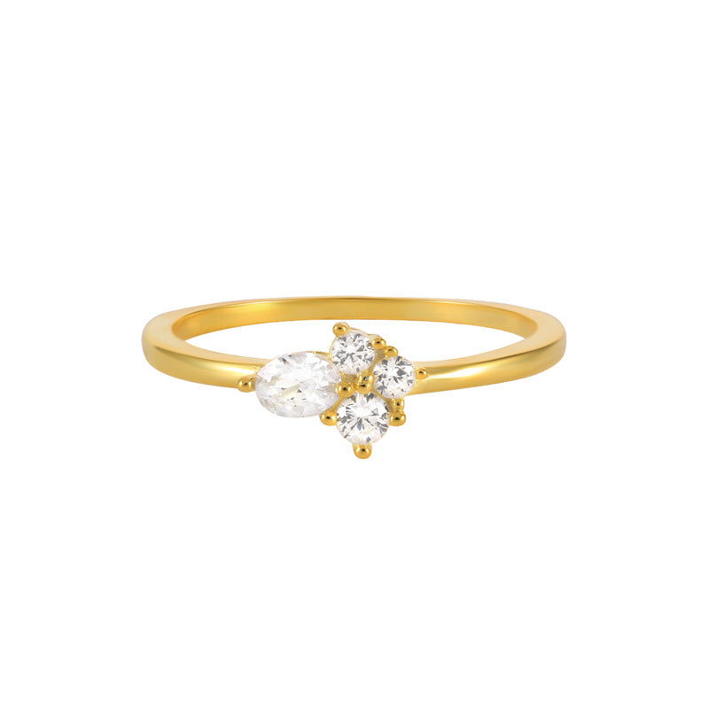 Lyra Asymmetric Crystal Cluster Ring ( Size 7 )