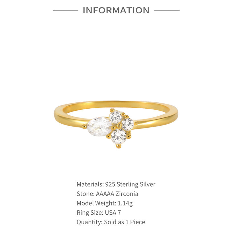 Lyra Asymmetric Crystal Cluster Ring ( Size 7 )
