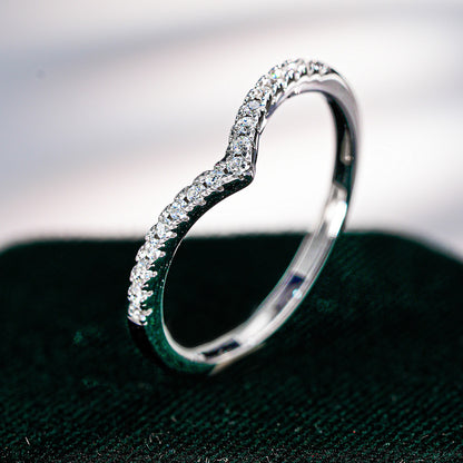 Eden Pave Chevron Wishbone Ring (Size 7 )