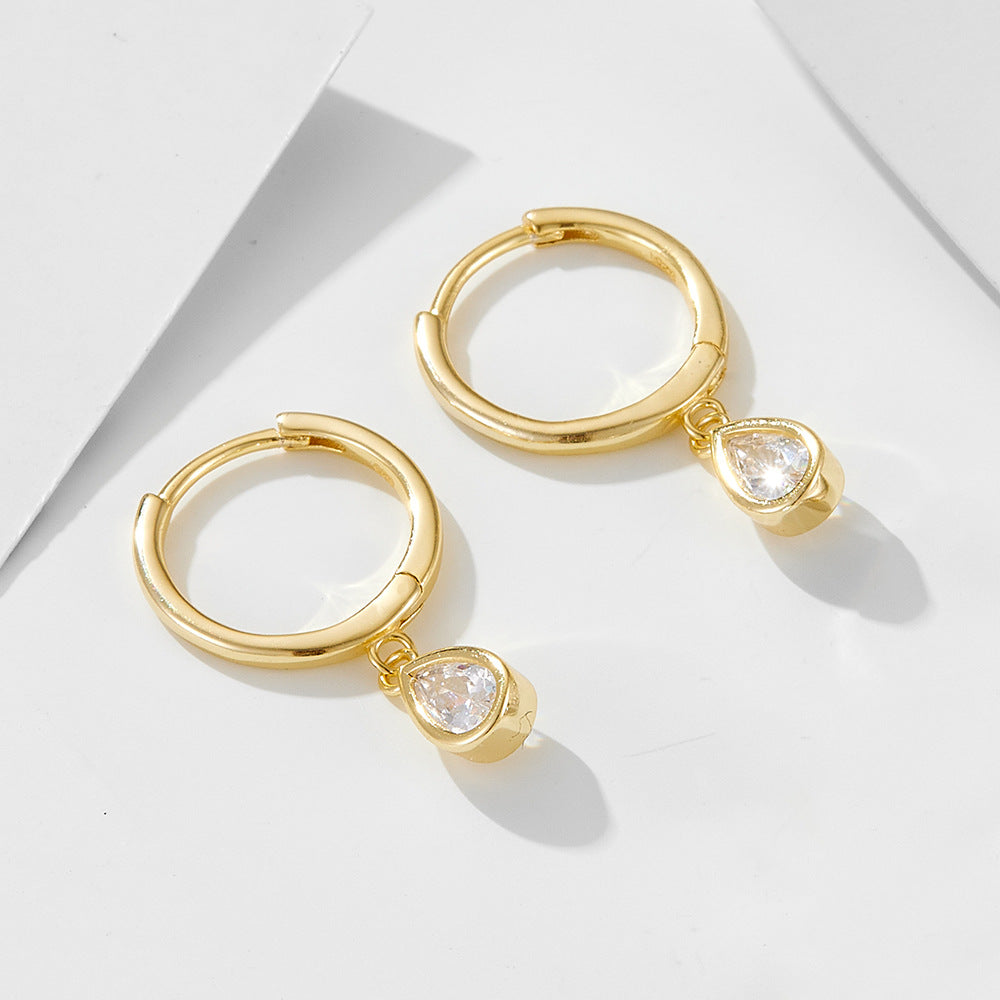 Aria Pear-Drop Huggie Earrings in Gold Vermeil