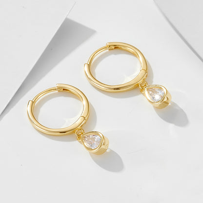 Aria Pear-Drop Huggie Earrings in Gold Vermeil