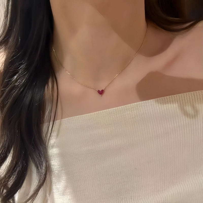 925 Sterling Silver Petite Red Heart Necklace | Presentopia UAE
