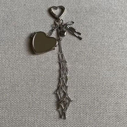 Lipstick Holder And Heart Keychain