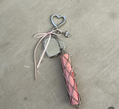 Lipstick Holder And Heart Keychain