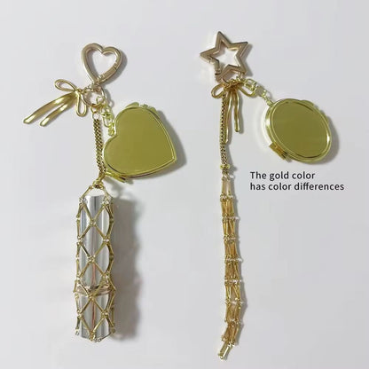 Lipstick Holder And Heart Keychain