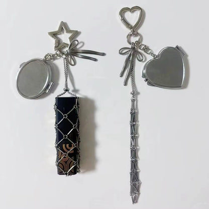 Lipstick Holder And Heart Keychain