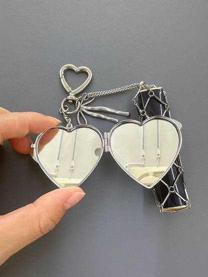 Lipstick Holder And Heart Keychain
