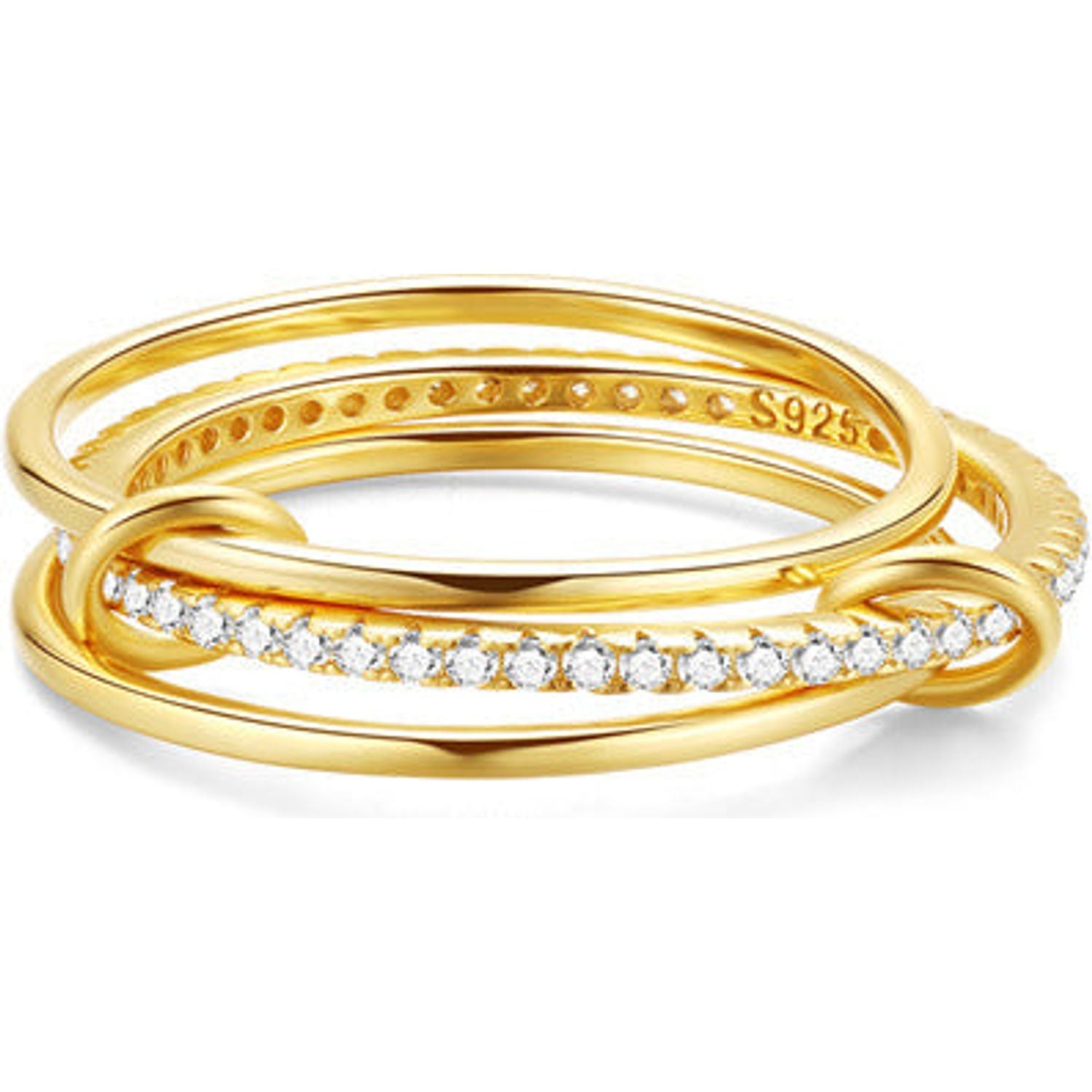 Aurelia Interlocking Triple Layer Rolling Ring ( Size 7 )