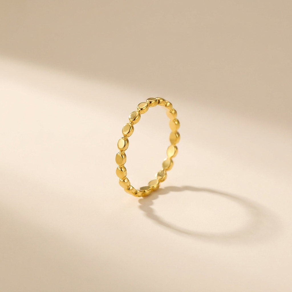 Beaded Dot Eternity Ring - 925 Sterling Silver - Close Up | Pinky Promise