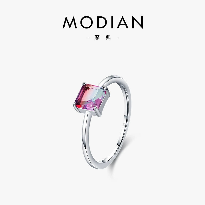 Bi-Color Gemstone Solitaire Ring – 925 Sterling Silver - Photo 4 | Pinky Promise