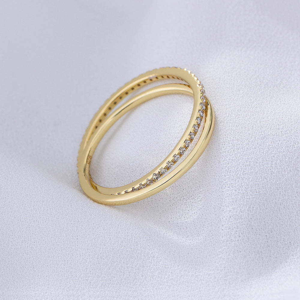 Crisscross Pavé X Ring – 925 Sterling Silver, Gold Plated - Photo 13 | Pinky Promise