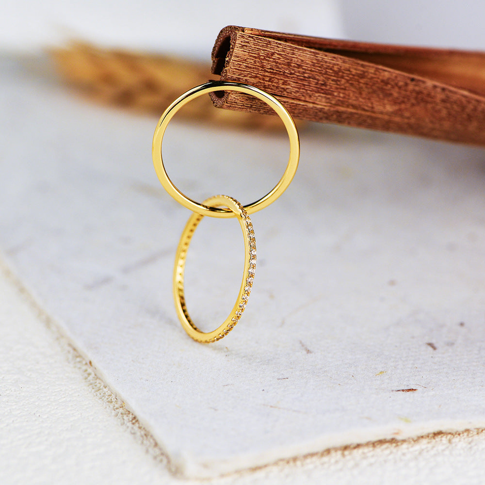 Crisscross Pavé X Ring – 925 Sterling Silver, Gold Plated - Photo 7 | Pinky Promise