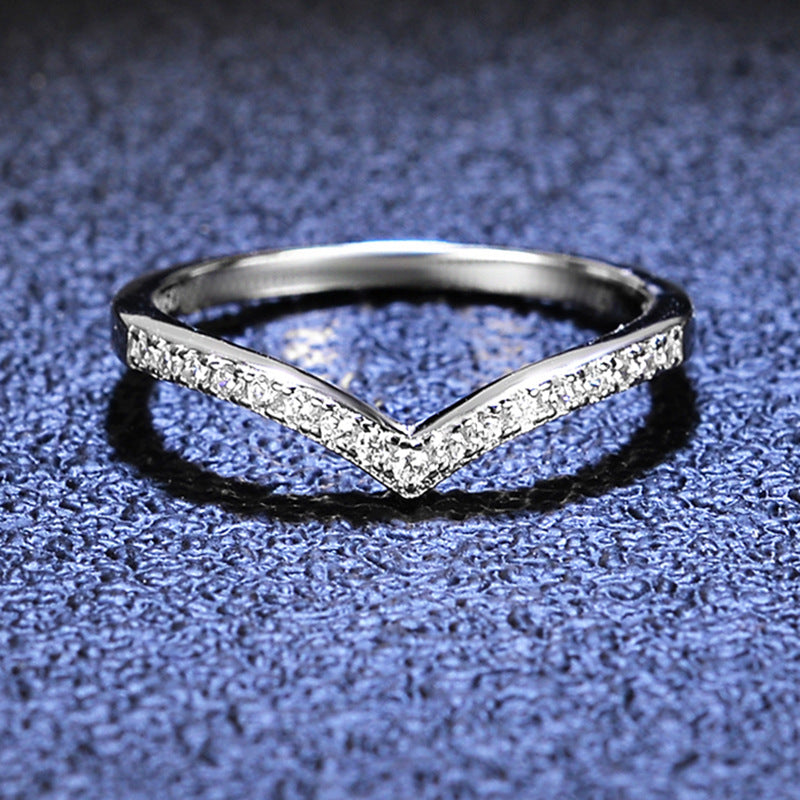 Curved Wishbone Pavé Ring – 925 Sterling Silver - Photo 11 | Pinky Promise