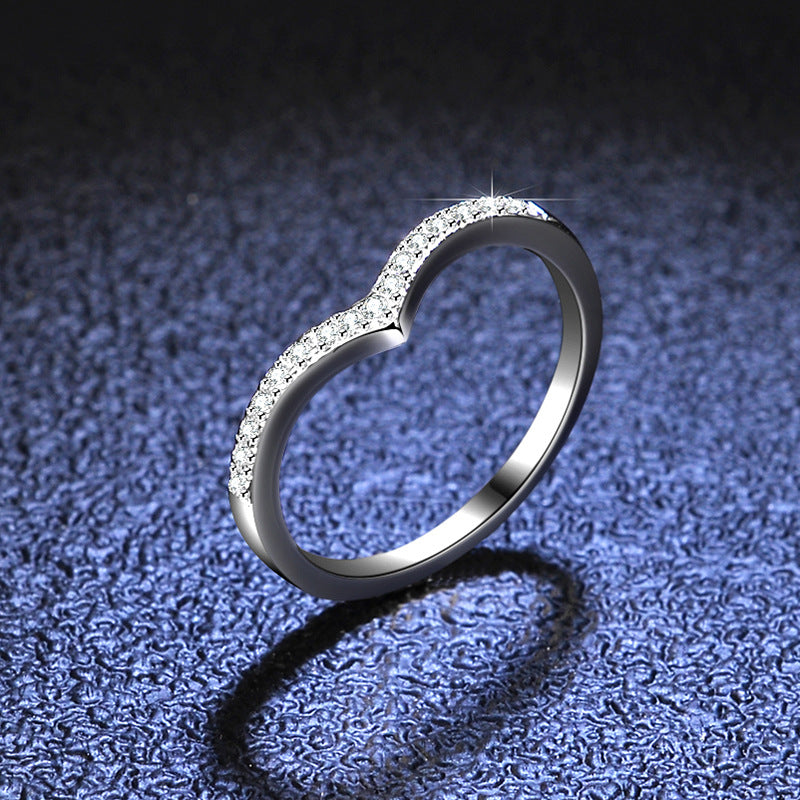 Curved Wishbone Pavé Ring – 925 Sterling Silver - Photo 12 | Pinky Promise