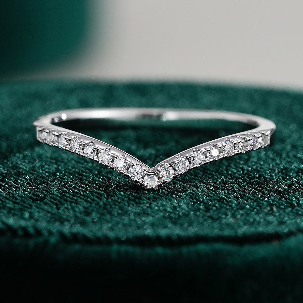 Curved Wishbone Pavé Ring – 925 Sterling Silver - Photo 6 | Pinky Promise
