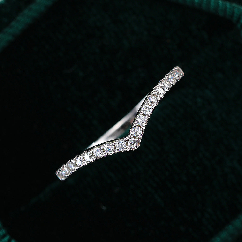 Curved Wishbone Pavé Ring – 925 Sterling Silver - Photo 7 | Pinky Promise