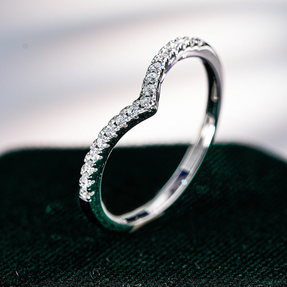 Curved Wishbone Pavé Ring – 925 Sterling Silver - Photo 8 | Pinky Promise