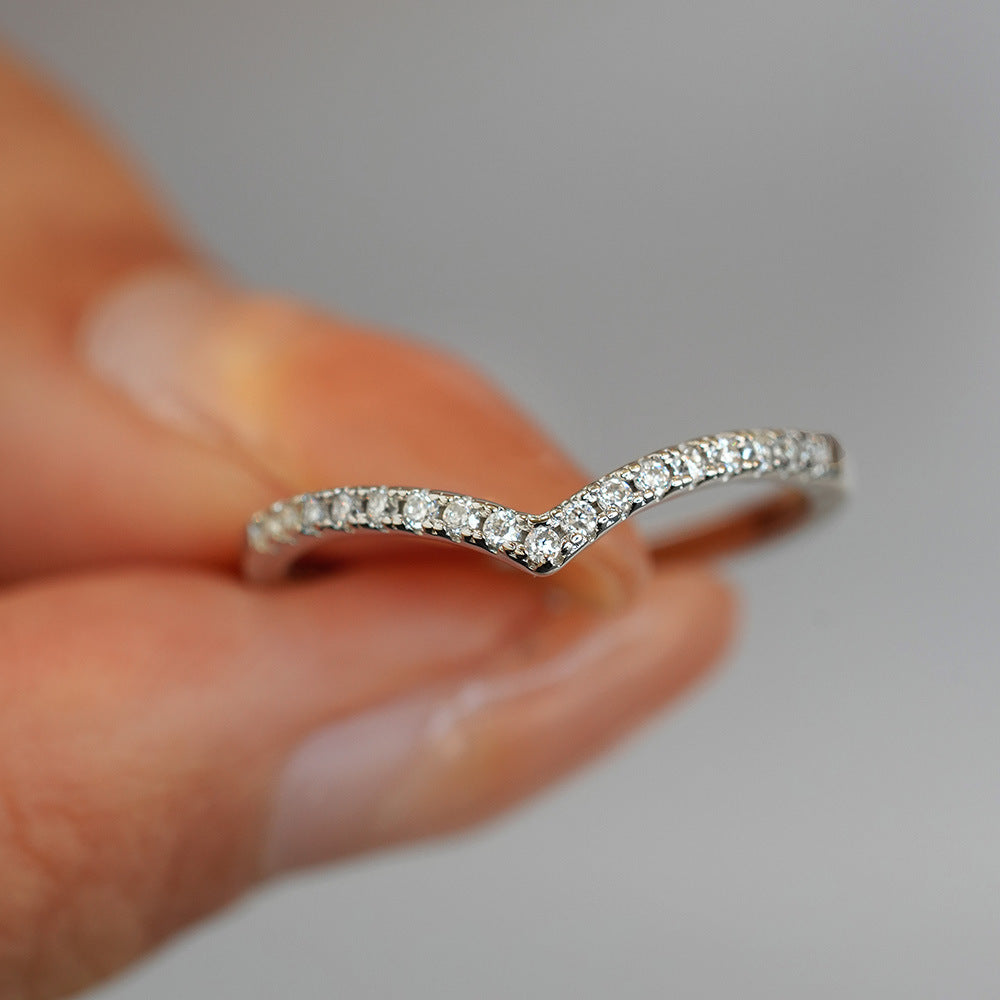 Curved Wishbone Pavé Ring – 925 Sterling Silver - Photo 10 | Pinky Promise