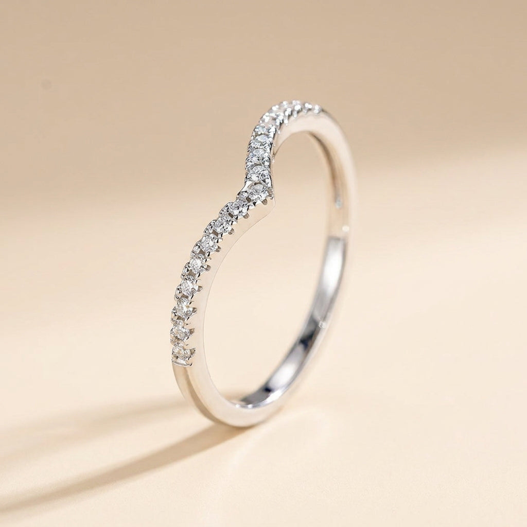 Buy Curved Wishbone Pavé Ring – 925 Sterling Silver at Pinky Promise