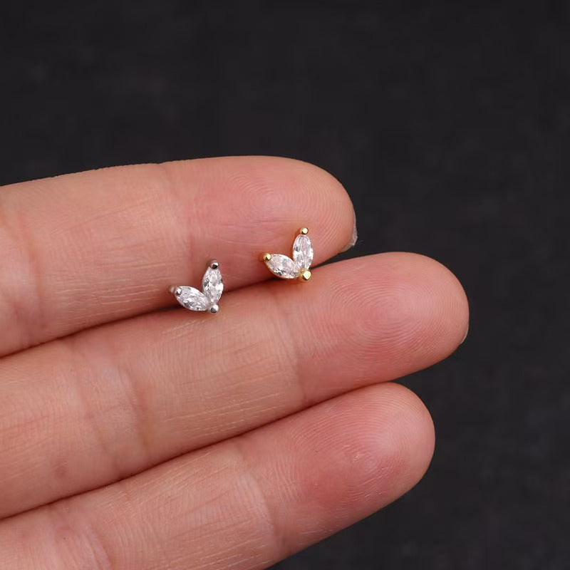 Daphne Marquise Crystal Leaf Studs - Photo 4 | Presentopia UAE