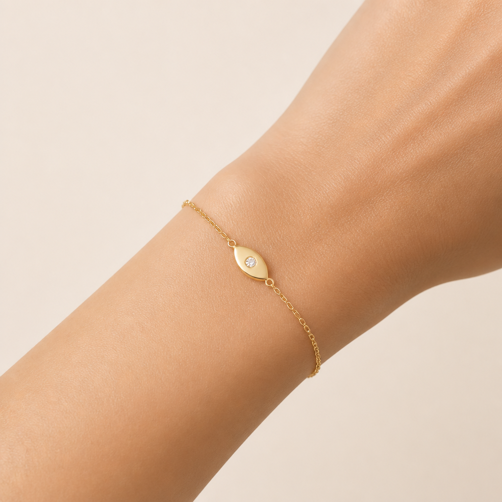 Evil Eye Charm Bracelet – 925 Sterling Silver, Gold Plated | Pinky Promise