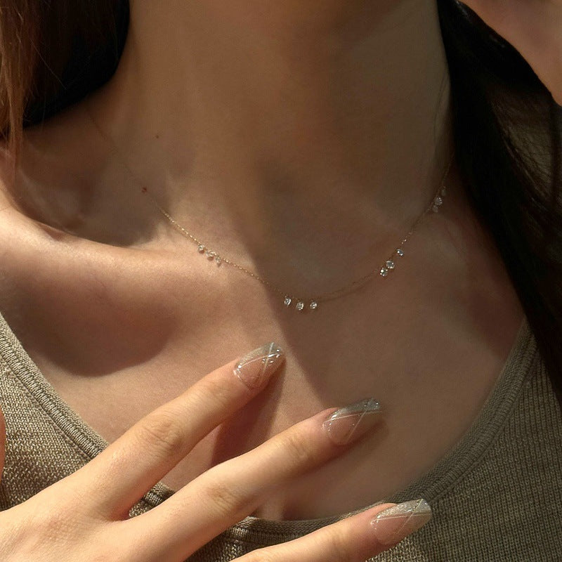 Floating Cluster Station Necklace - Gold Plated 925 Sterling Silver - Photo 6 | Pinky Promise