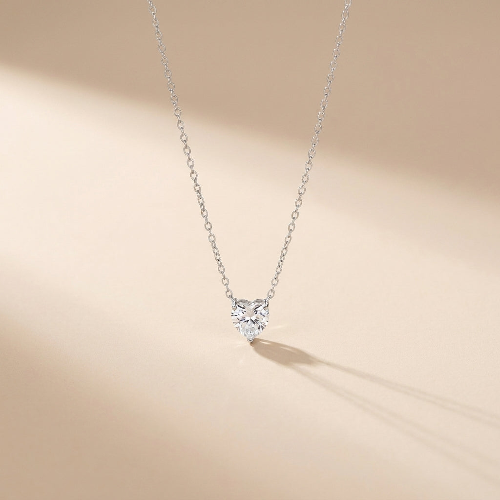 Buy Heart Cut Solitaire Necklace – 925 Sterling Silver at Pinky Promise