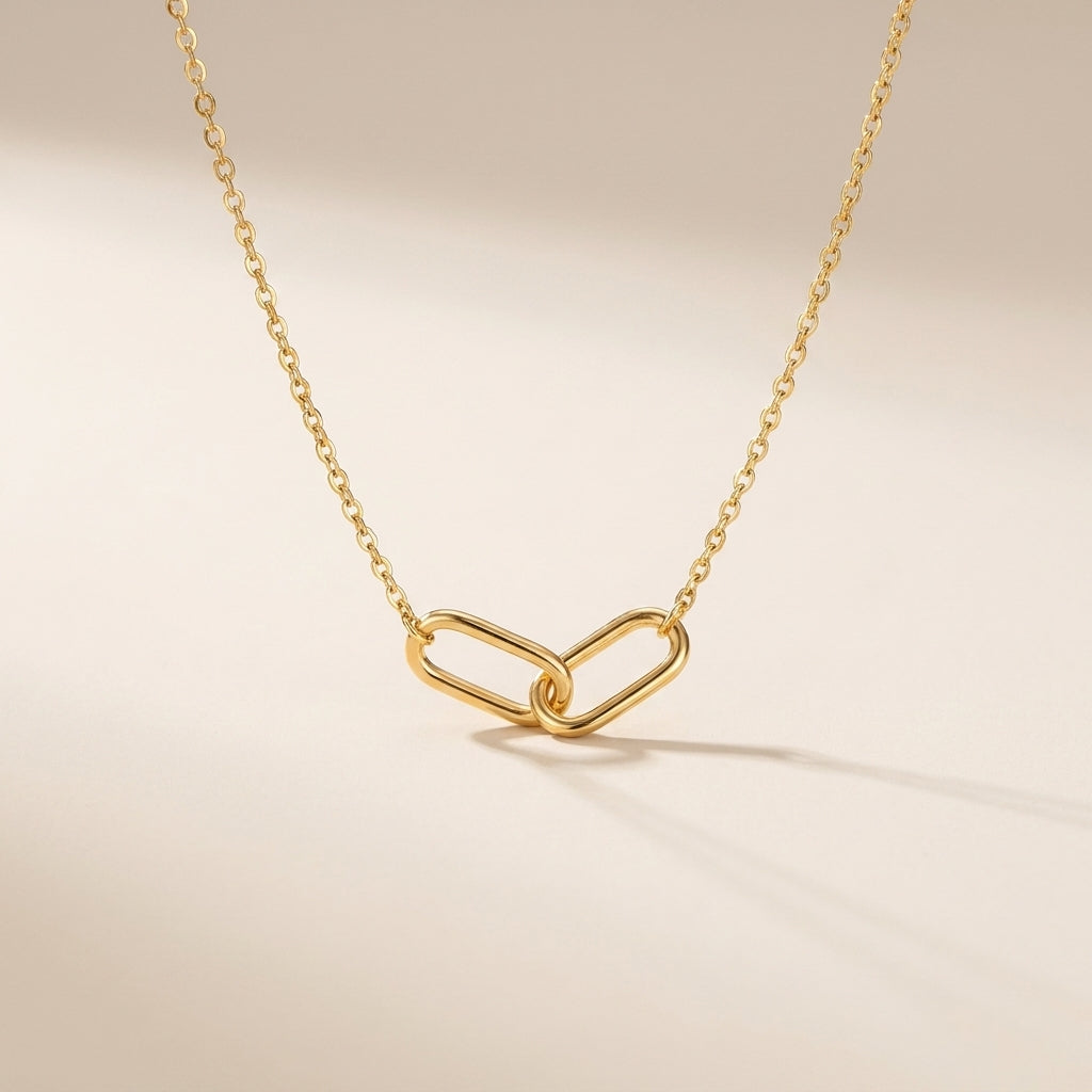 Buy Interlocking Link Necklace – 925 Sterling Silver, Gold Plated at Pinky Promise