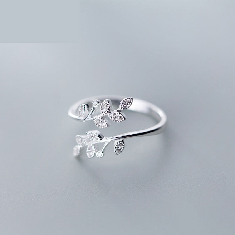 Buy Leaf Branch Open Ring - 925 Sterling Silver - Rings at Presentopia - View 5