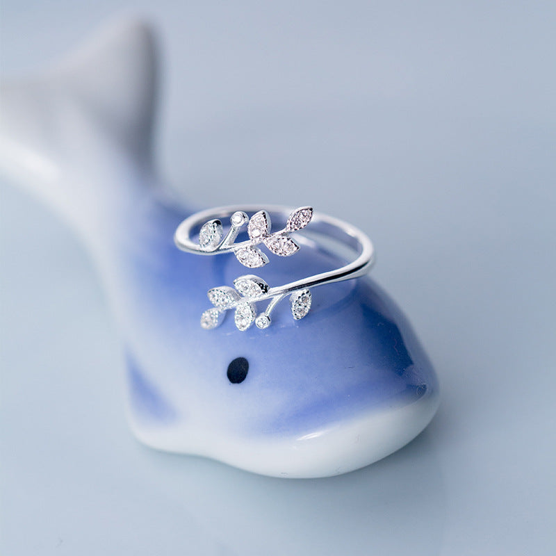 Buy Leaf Branch Open Ring - 925 Sterling Silver - Rings at Presentopia - View 7