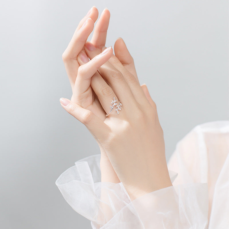 Buy Leaf Branch Open Ring - 925 Sterling Silver - Rings at Presentopia - View 8