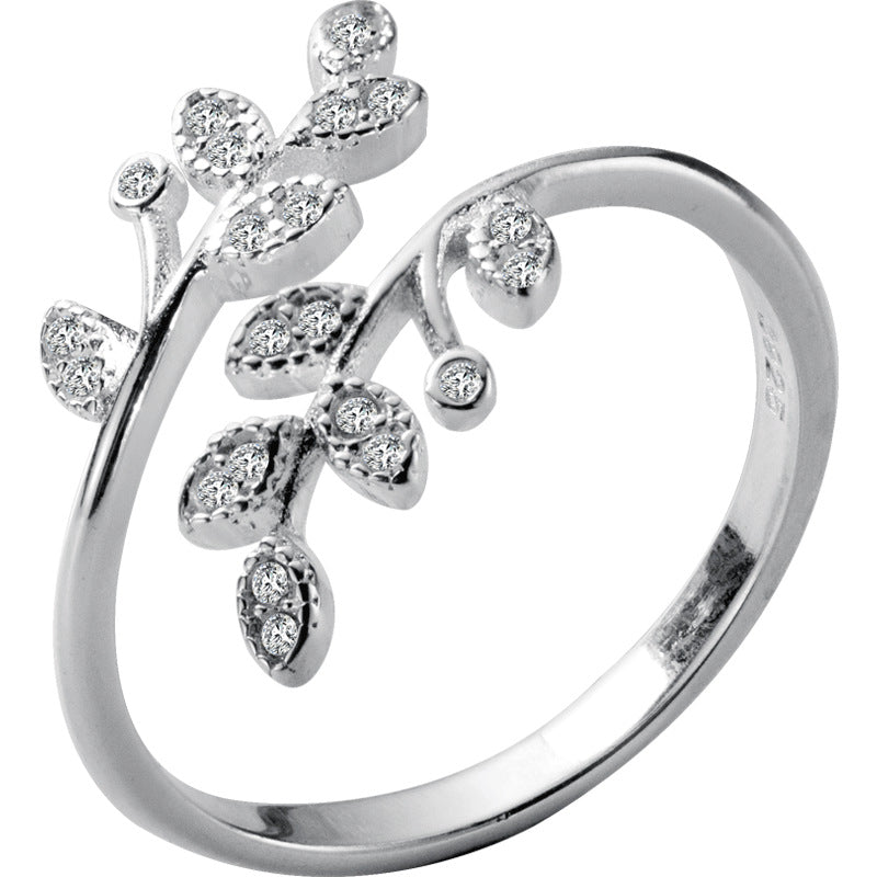 Buy Leaf Branch Open Ring - 925 Sterling Silver - Rings at Presentopia - View 9