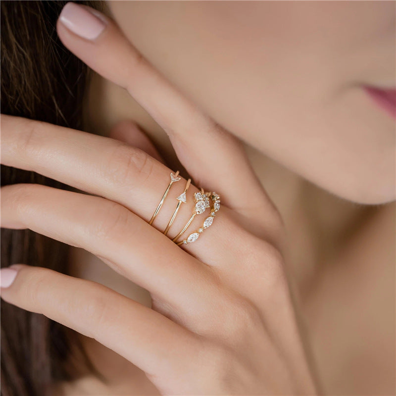 Lyra Asymmetric Crystal Cluster Ring ( Size 7 ) - View 2