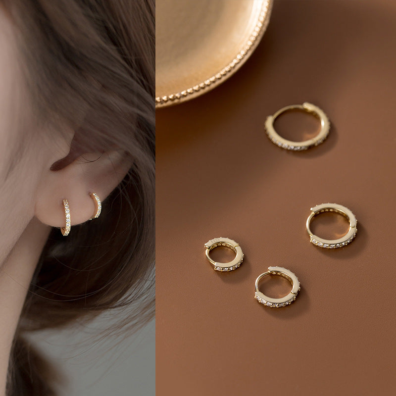 Maya Minimalist Round Zirconia Huggies - View 2