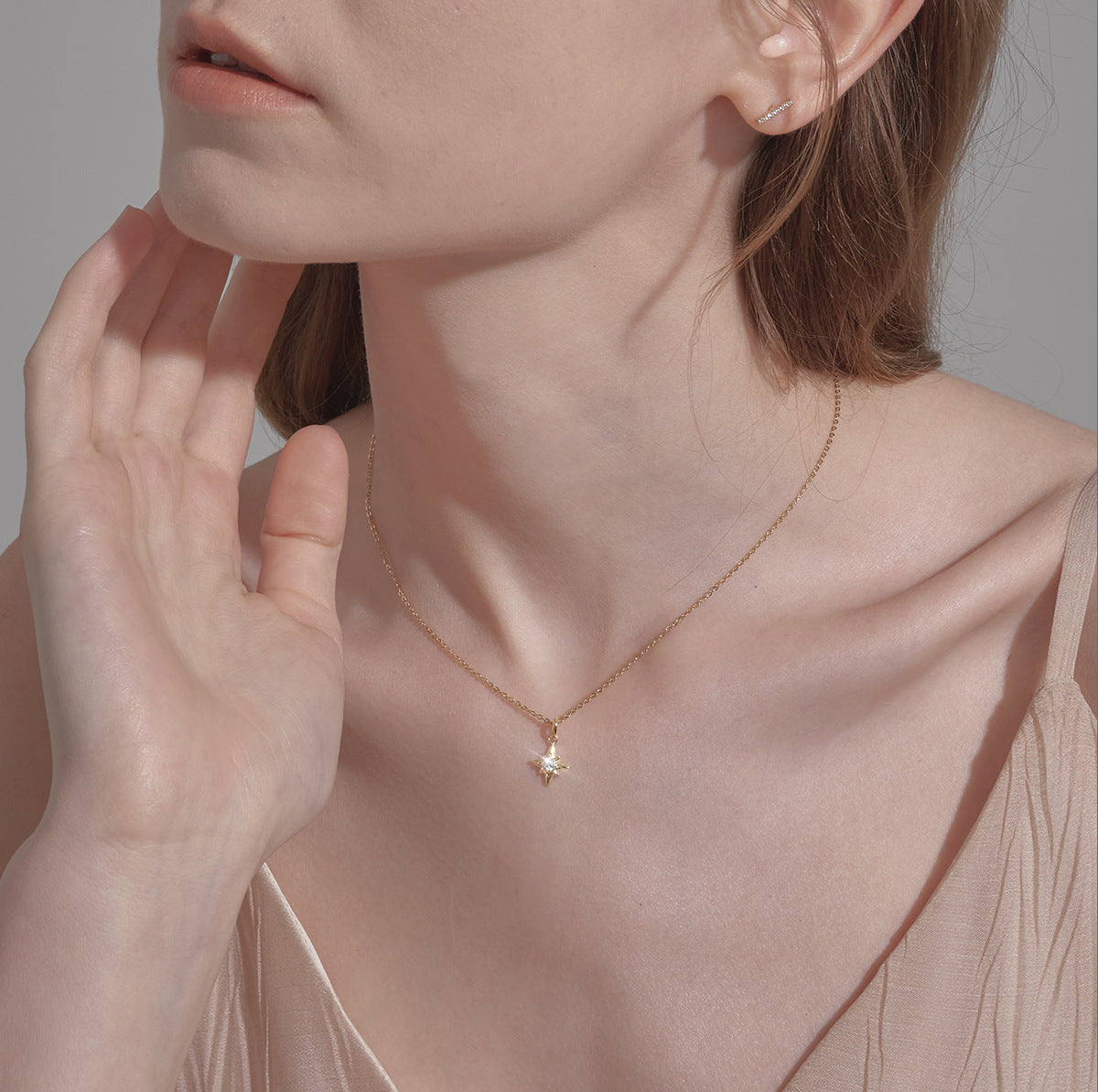 North Star Pendant Necklace – 925 Sterling Silver, Gold Plated - Photo 6 | Pinky Promise