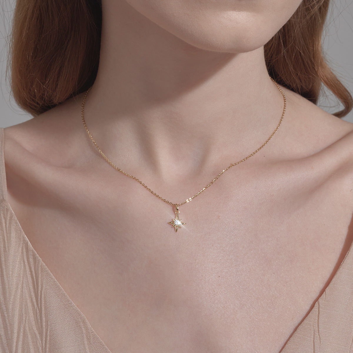 Buy North Star Pendant Necklace – 925 Sterling Silver, Gold Plated - Necklaces at Presentopia - View 5