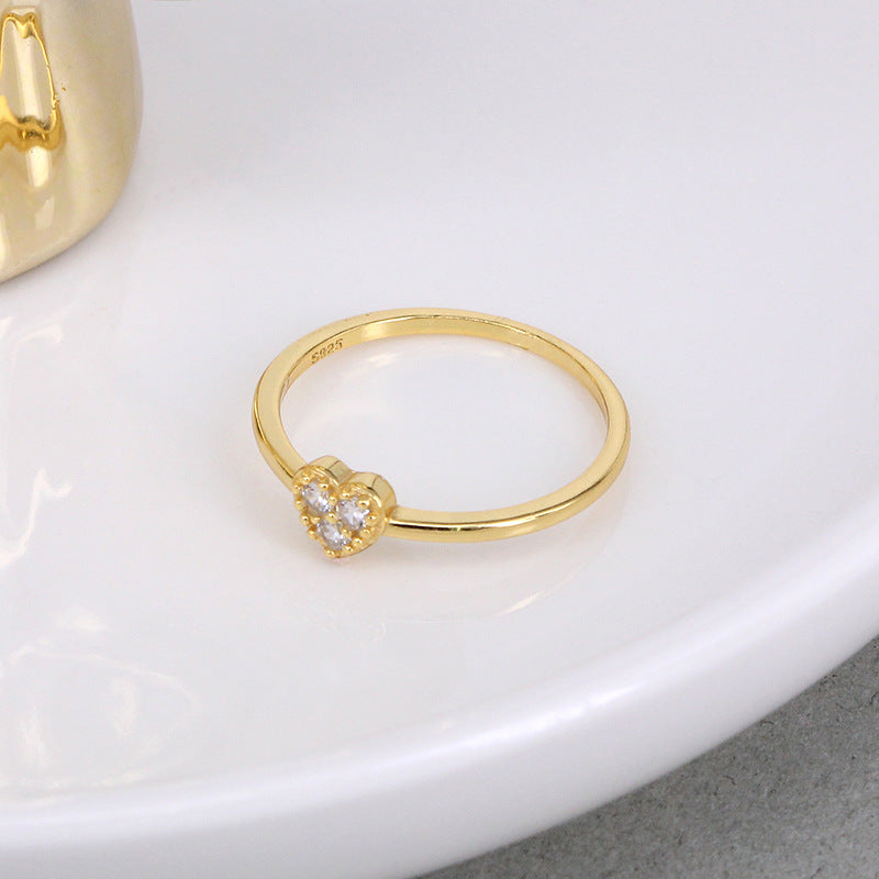 Pavé Heart Ring – 925 Sterling Silver, Gold Plated - Photo 8 | Pinky Promise