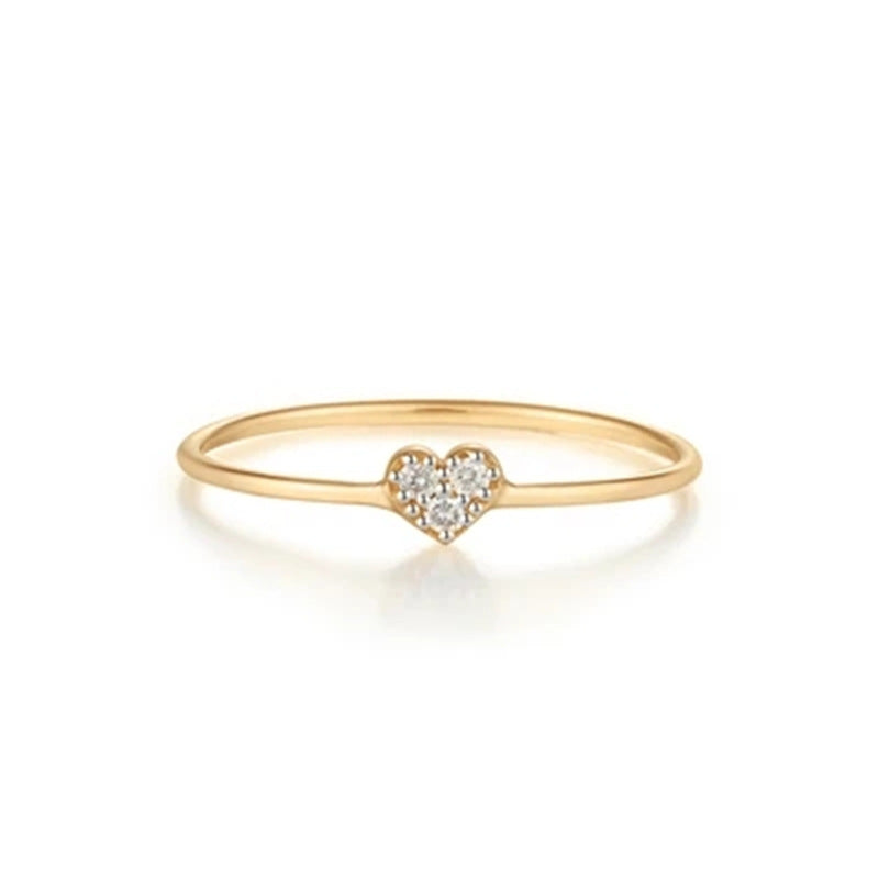 Pavé Heart Ring – 925 Sterling Silver, Gold Plated - Photo 9 | Pinky Promise