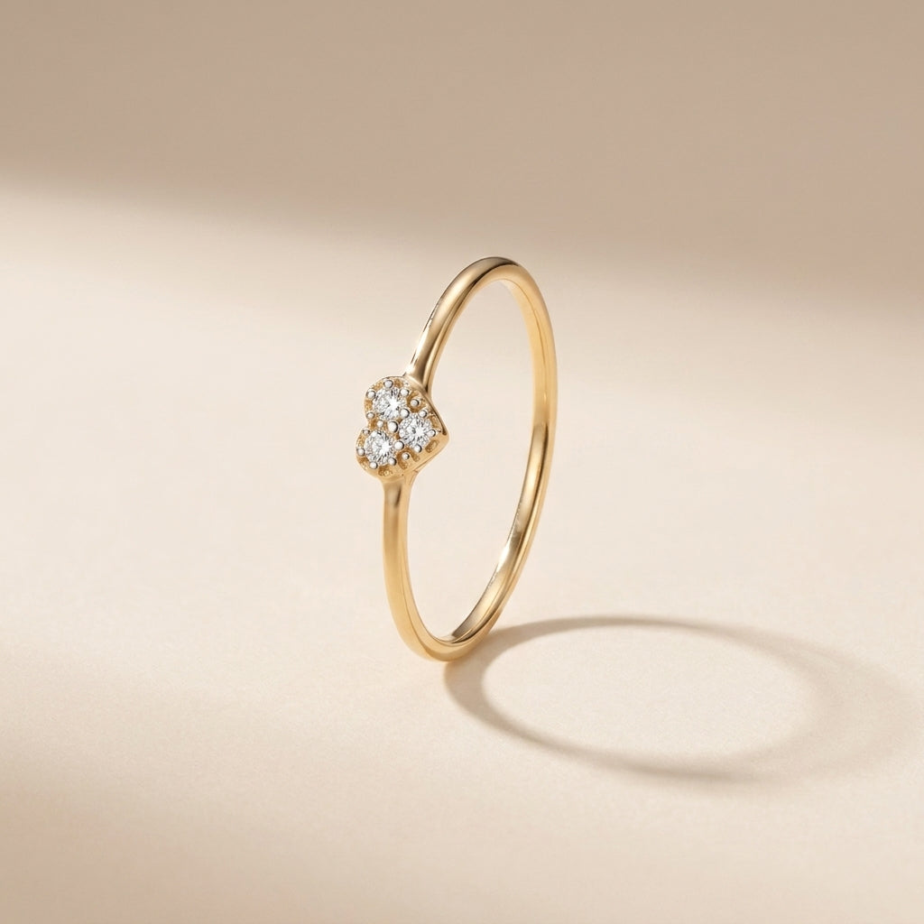 Buy Pavé Heart Ring – 925 Sterling Silver, Gold Plated at Pinky Promise