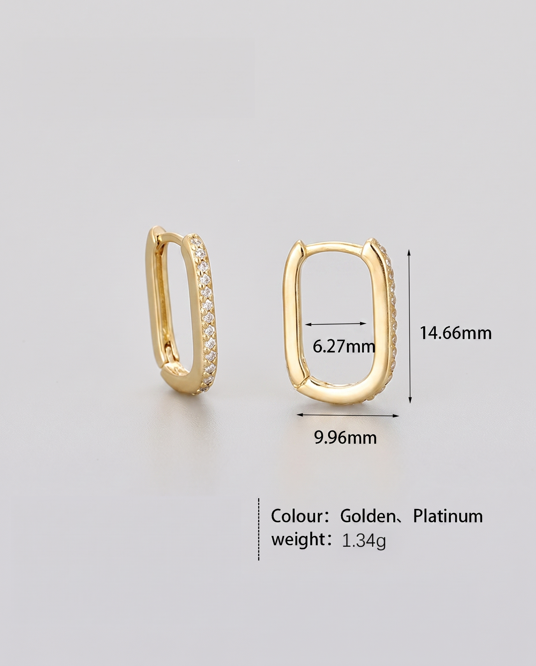 Pavé Oval Huggie Hoop Earrings - Gold Plated 925 Sterling Silver - Photo 6 | Pinky Promise