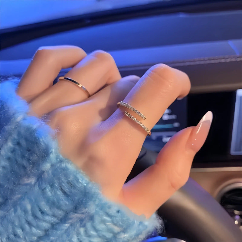 Pavé wraparound Open Ring - Gold Plated 925 Sterling Silver - Photo 5 | Pinky Promise