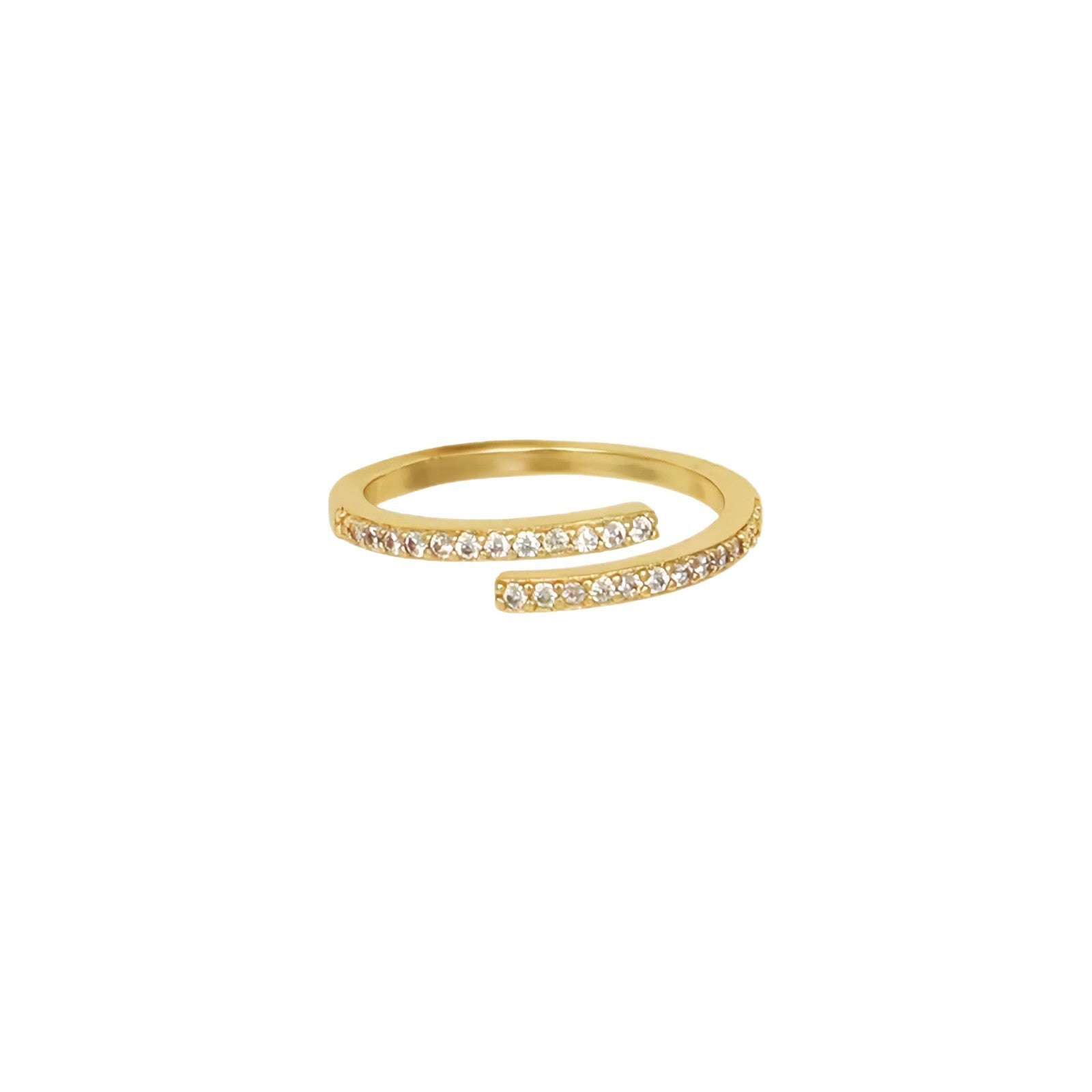 Pavé wraparound Open Ring - Gold Plated 925 Sterling Silver - Photo 8 | Pinky Promise