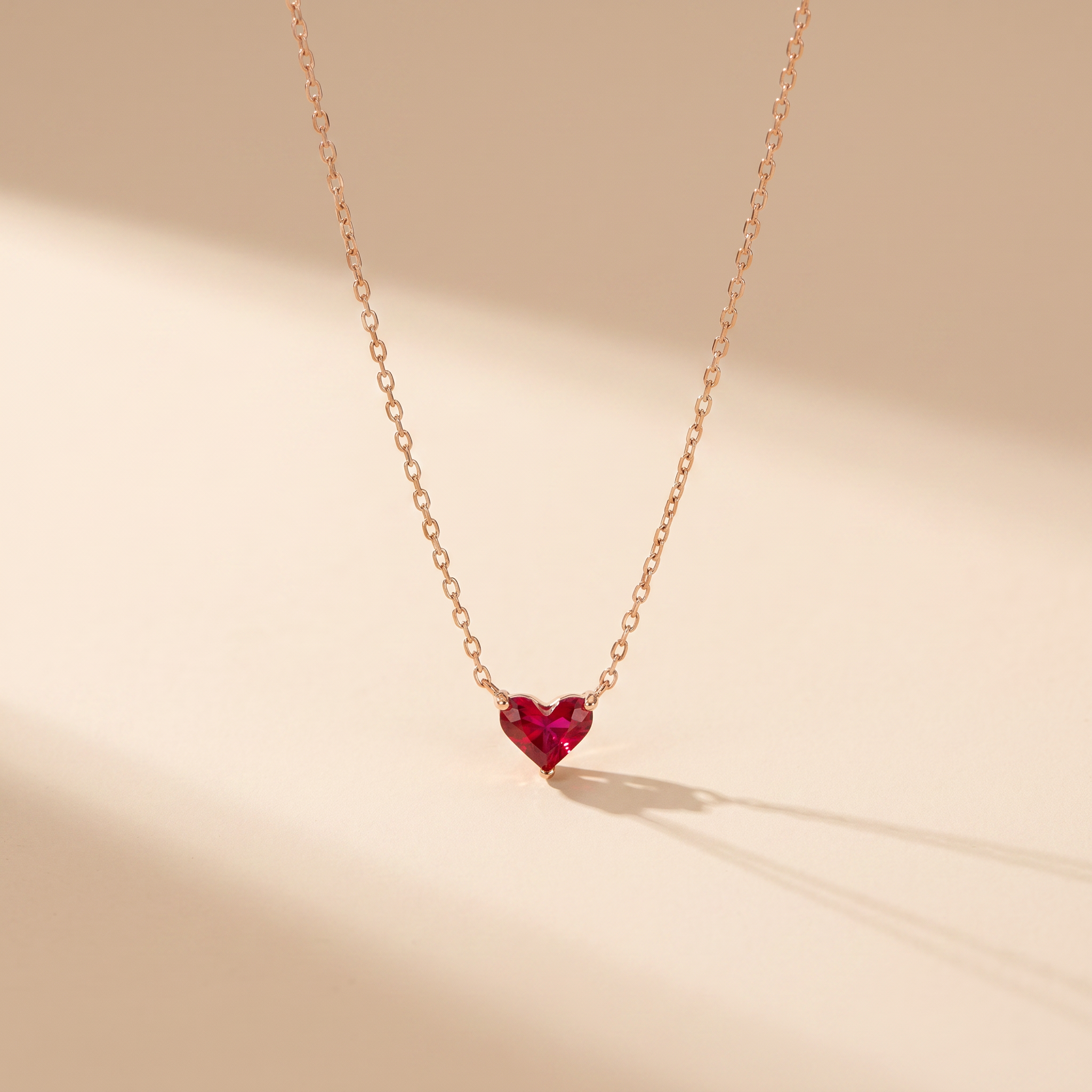 Pink Heart Pendant Gold plated Necklace - 925 Sterling Silver | Pinky Promise